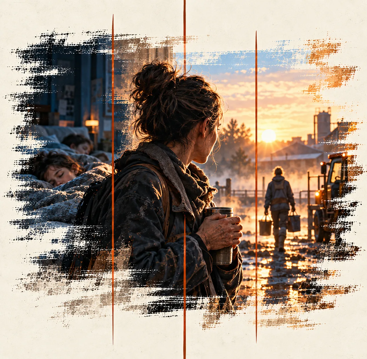 Illustration de la vie quotidienne et du travail